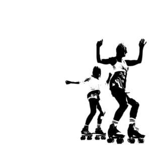 Rollerfahrerinnen im StadtPalais Stuttgart, Spaß beim WeRoll-Event.