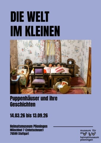 Miniatur-Puppenhaus im Heimatmuseum Plieningen, detailreiche Einrichtung.