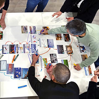 Interaktive Diskussion zum 2030 SDGs Spiel im Museum StadtPalais Stuttgart.